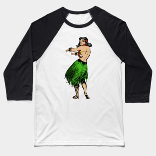 Retro Hawaiian Tiki Pattern Baseball T-Shirt